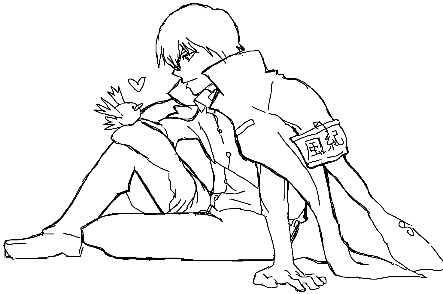 Hibari Kyouya from Katekyo Hitman Reborn drawn in MS Paint