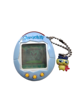 Tamagotchi Version 1, light blue with Mametchi charm
