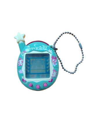 Tamagotchi Version 4.5, blue with characters