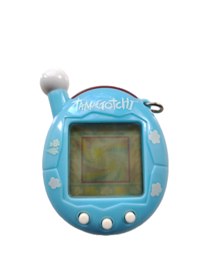 Tamagotchi Version 4, blue with clouds